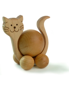 Lesena muca z vrtljivim trebuhom