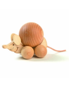 Lesena miška z vrtljivim trebuhom