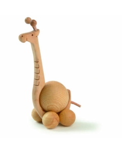 Lesena žirafa z vrtljivim trebuhom