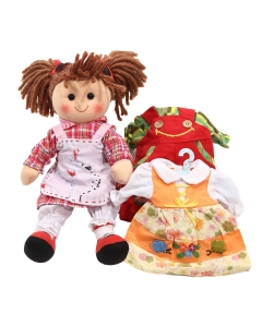 Komplet punčka Le Tate, 35 cm + 2 oblekici