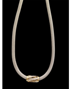 Ogrlica z debelejšimi verižicami in z modernim obeskom