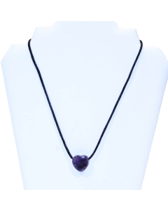 Obesek srce na vrvici iz naravnega kamna Ametist