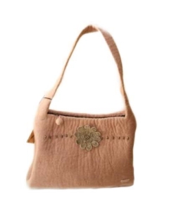 Ročno izdelana torbica iz naravno obarvane nepalske volne,