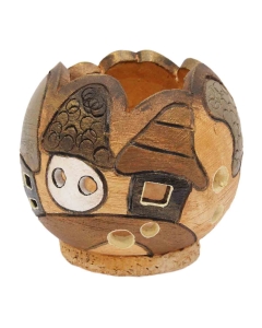 Čajna svečnik "hišice"-rjava