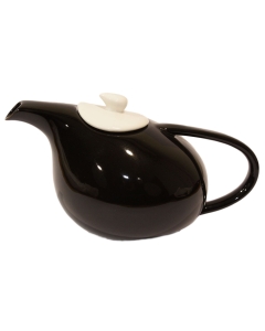 Črn čajnik iz porcelana, 1,6l z belim pokrovom