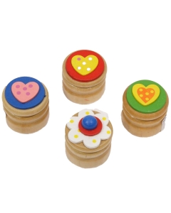 Okrašena lesena okrogla škatlica