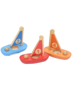 Regata 3-eh lesenih jadrnic različnih barv