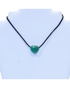 Obesek srce na vrvici iz naravnega kamna Aventurin