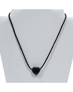 Obesek srce na vrvici iz naravnega kamna Mahovni Ahat ali Kristal narave