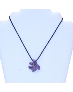 Obesek morska zvezda na vrvici iz naravnega kamna Ametist