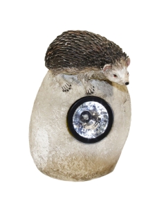 Ježek s solarno vrtno lučko