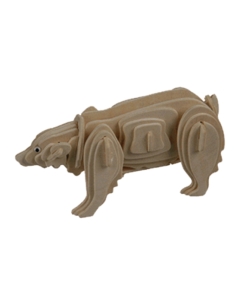 Naravni les 3D Puzzle - Severni medved