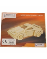 Naravni les 3D Puzzle - Dirkalni avto