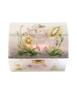 Pravokotna lesena glasbena skrinjica za nakit s plesočo baletko.