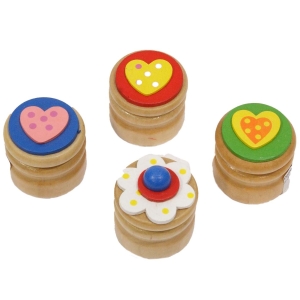 Okrašena lesena okrogla škatlica